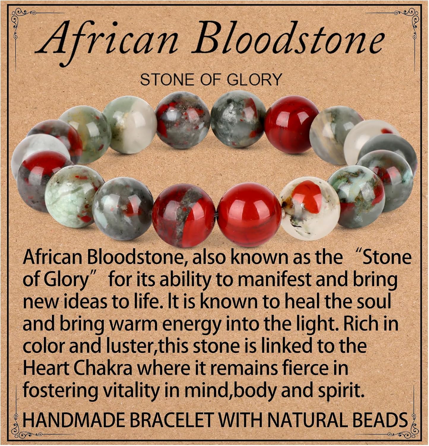 LPBeads Handmade Natural Gemstone Stretch Elastic Bracelet Healing Crystal Round Stone Beads Jewelry Gifts for Women Men