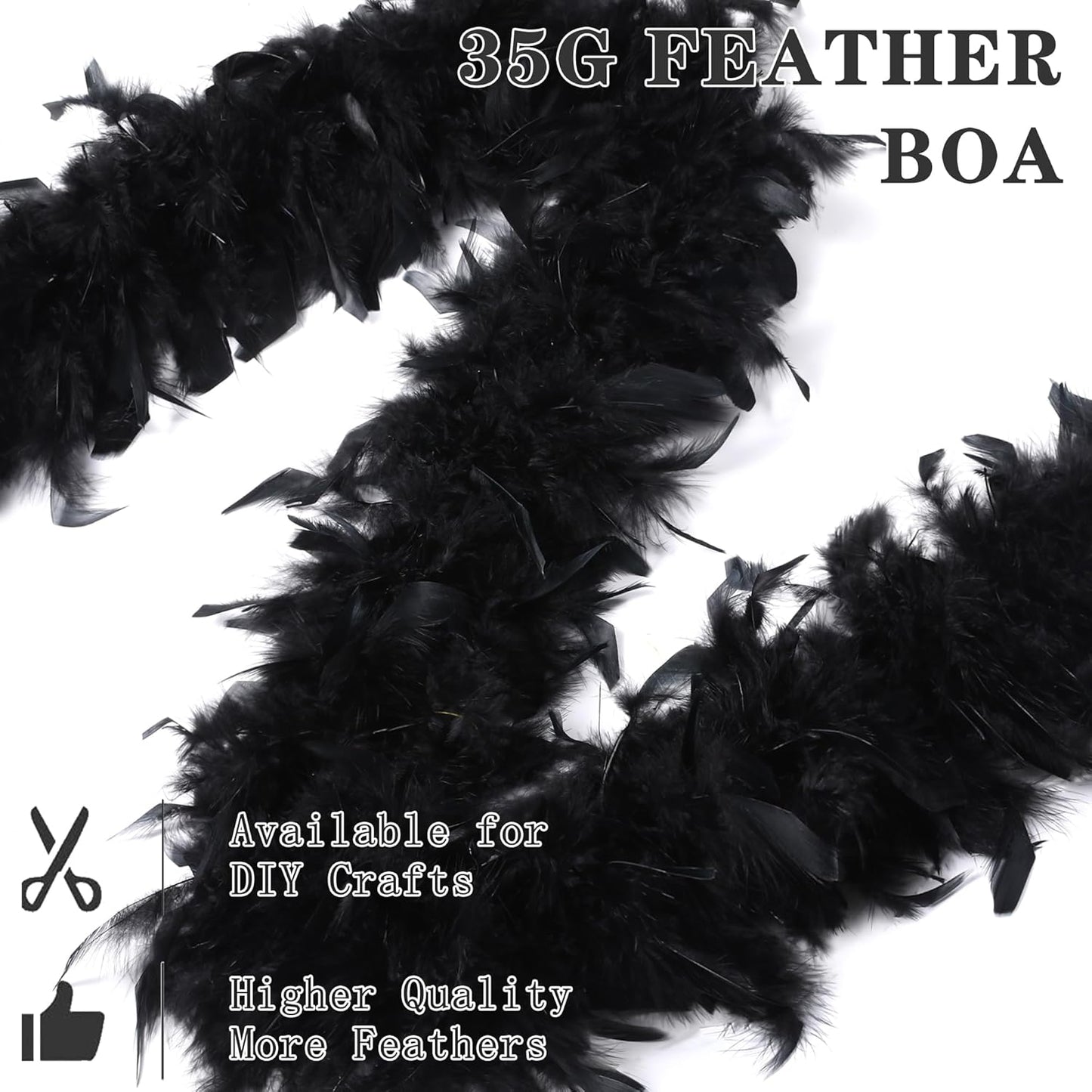 SOGUGOM Red 35g Feather Boas - 2 Yards Boa Feathers for Party, Wedding, Centerpieces, Concert, Costume and Christmas Tree(Red)