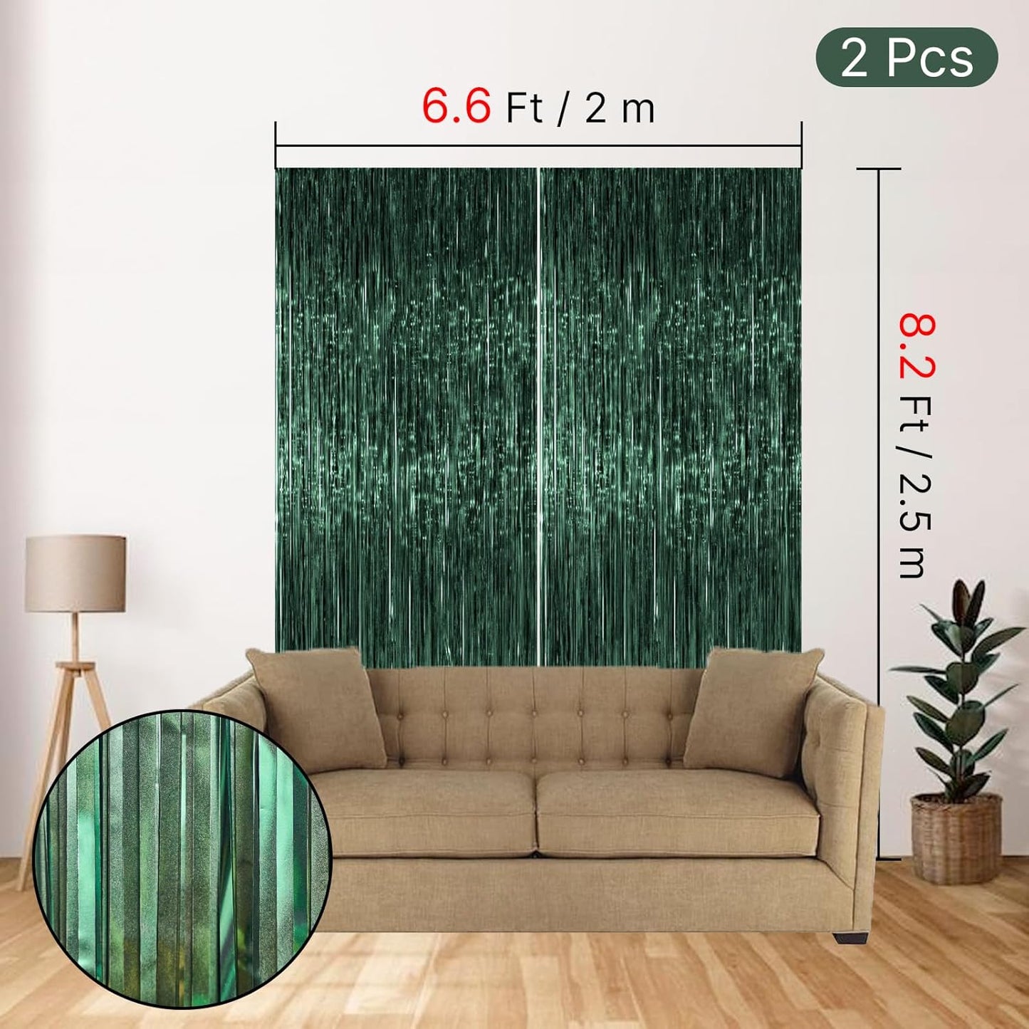 PartyWoo Silver Streamers 3pcs Tinsel Backdrop 8.2FT Metallic Tinsel Foil Fringe Streamer Curtains Party Photo Booth Backdrop for Graduation Baby Shower Bachelorette Wedding Disco Party Decorations