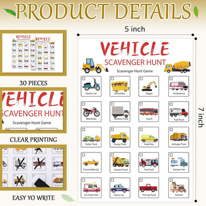 Hoolerry 30 Pcs Nature Scavenger Hunt for Kids Road Trip Game Car Spring Summer Easter Scavenger Hunt Cards Travel Activities Camping Games Outdoor Indoor Seek Activity for Kids Adults(Nature)