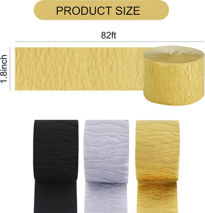 BEISHIDA 8 Rolls Red Yellow Blue and Green Crepe Paper Streamers for Carnival Circus Sesame Street Paw Party Decorations, Birthday DIY Craft Paper(1.8 Inch x 82 Ft/Roll)