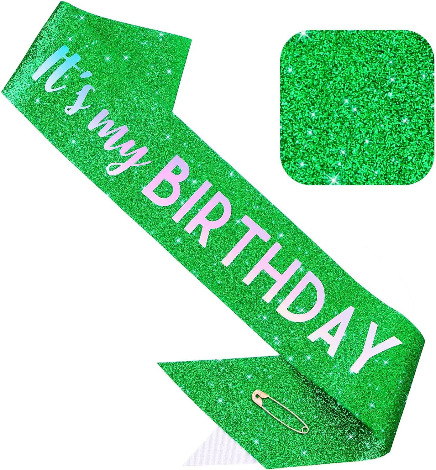 It's My Birthday Sash Black Glitter Sash with Hot Pink Foil Happy Birthday Decorations for Women Girls Men Boys Black Party Decorations