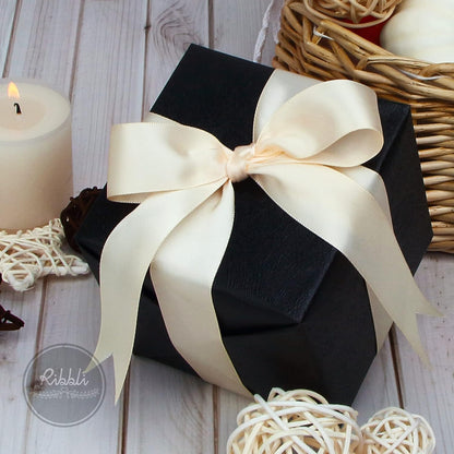 Ribbli Double Faced White Satin Ribbon,3/8” x Continuous 25 Yards,Fabric Ribbon use for Bows Bouquet,Gift Wrapping,Floral Arrangement