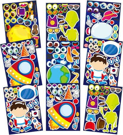24 Sheets Make-a-face Cupcake Stickers Make Your Own Dessert Stickers Mix and Match Sweets and Fruit Treats Party Favor Supplies for Kids Ice Cream Sticker Games Birthday DIY Art Crafts