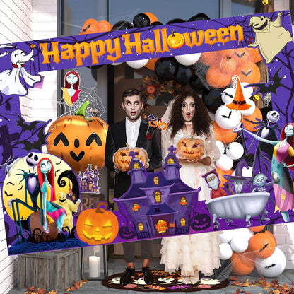 Halloween Photo Booth Props Kit, 16PCS Photo Props & Selfie Frame Halloween Party Decoration Supplies Dress Up Party Costumes Accessories for Photoshoot Selfie Props (Orange)