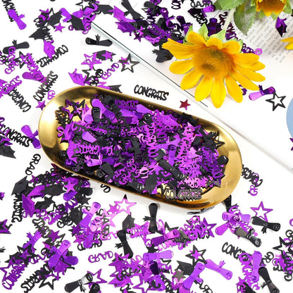 Gold and Black Graduation Confetti 2026, 1000 Pcs Congrats Grad Confetti Class of 2026 Party Table Centerpiece for 2026 Graduation Party Decorations