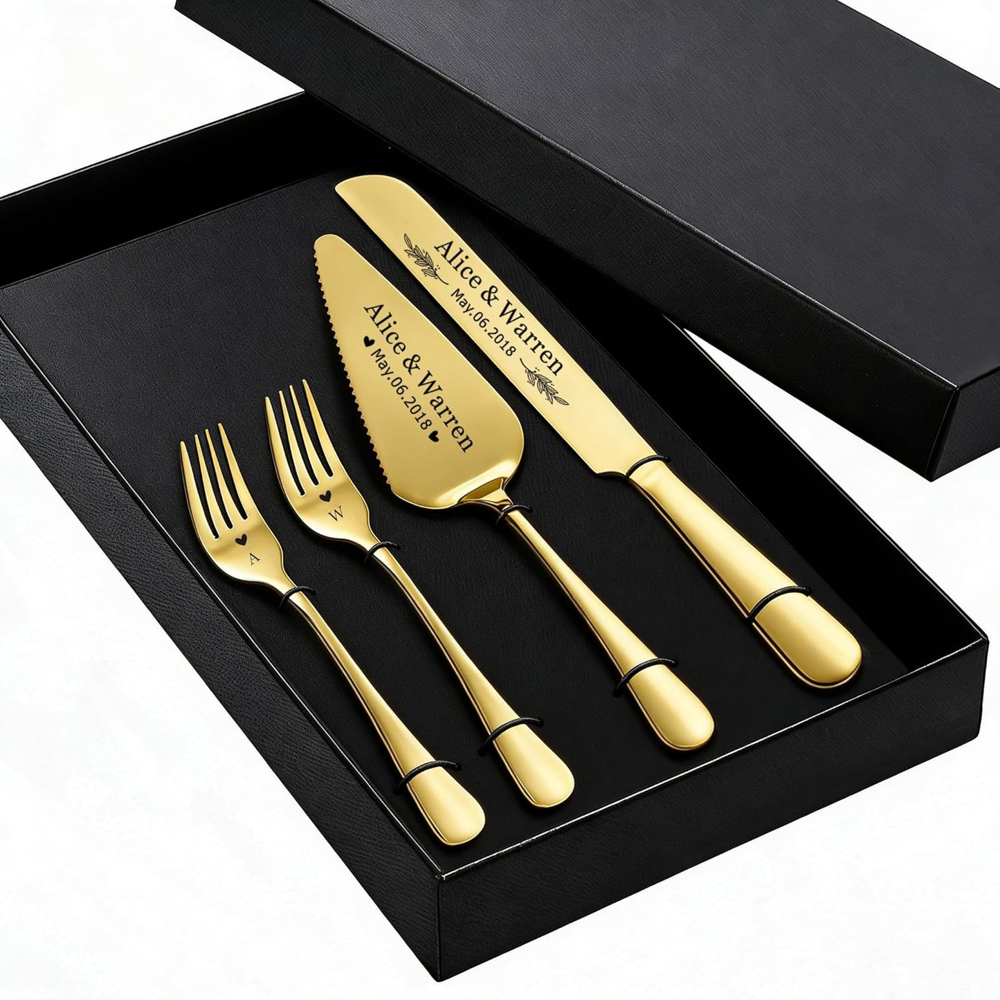 Personalized Wedding Cake Knife and Server Set, Custom Cake Cutting Set for Wedding, Silver Cake Knife Set Stainless Steel, Customized Gifts for Weddings, Engagements, Anniversaries, Birthday(Silver)