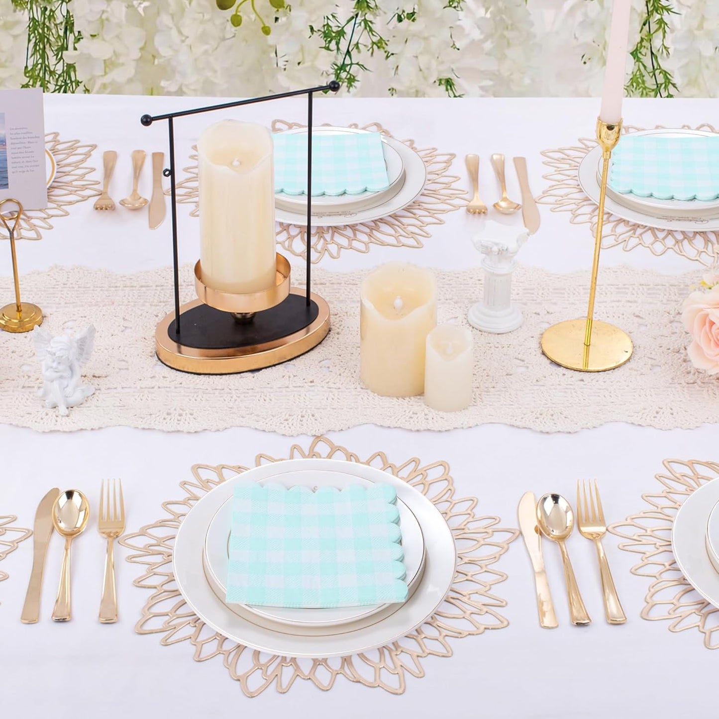 100 Pcs Striped Pastel Napkins, 5 x 5 Inches Scalloped Napkins, Disposable Cocktail Napkins for Pastel Summer Party Birthday Wedding Decor