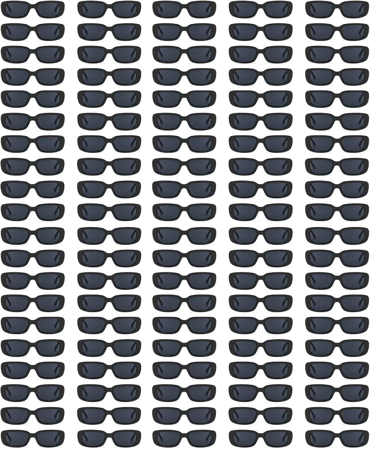 50/100 Pack Rectangle Sunglasses Bulk for Adult Retro Cheap 90s Y2K Small Glasses UV400 Protection