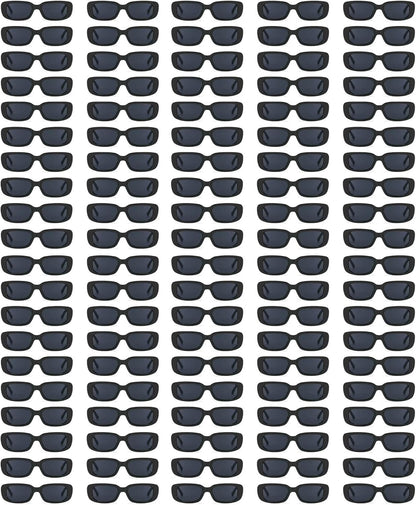 50/100 Pack Rectangle Sunglasses Bulk for Adult Retro Cheap 90s Y2K Small Glasses UV400 Protection