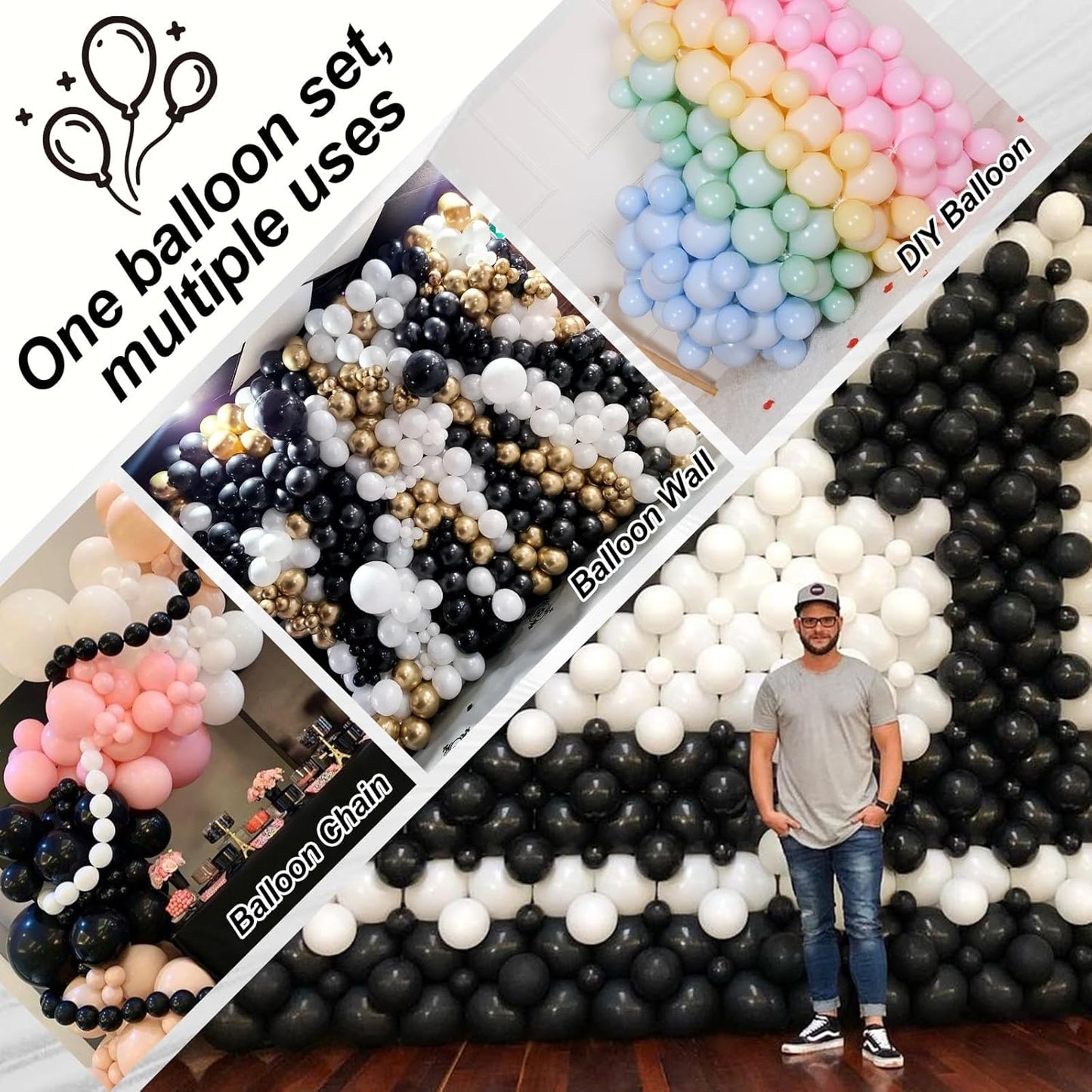 Gold Quick Link Balloons, 60PCS Linking for Balloon Wall Arch Chains, 6inch Linkable for Wedding Birthday Baby Shower Engagement Graduation Party Decorations