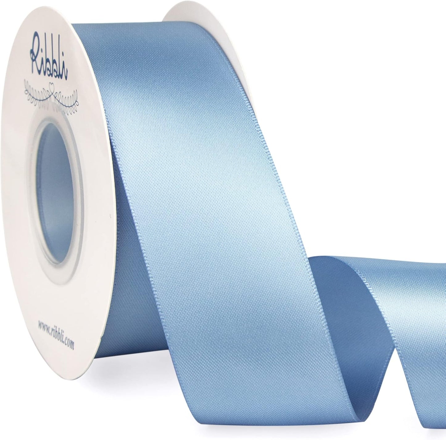 Ribbli Double Faced White Satin Ribbon,3/8” x Continuous 25 Yards,Fabric Ribbon use for Bows Bouquet,Gift Wrapping,Floral Arrangement