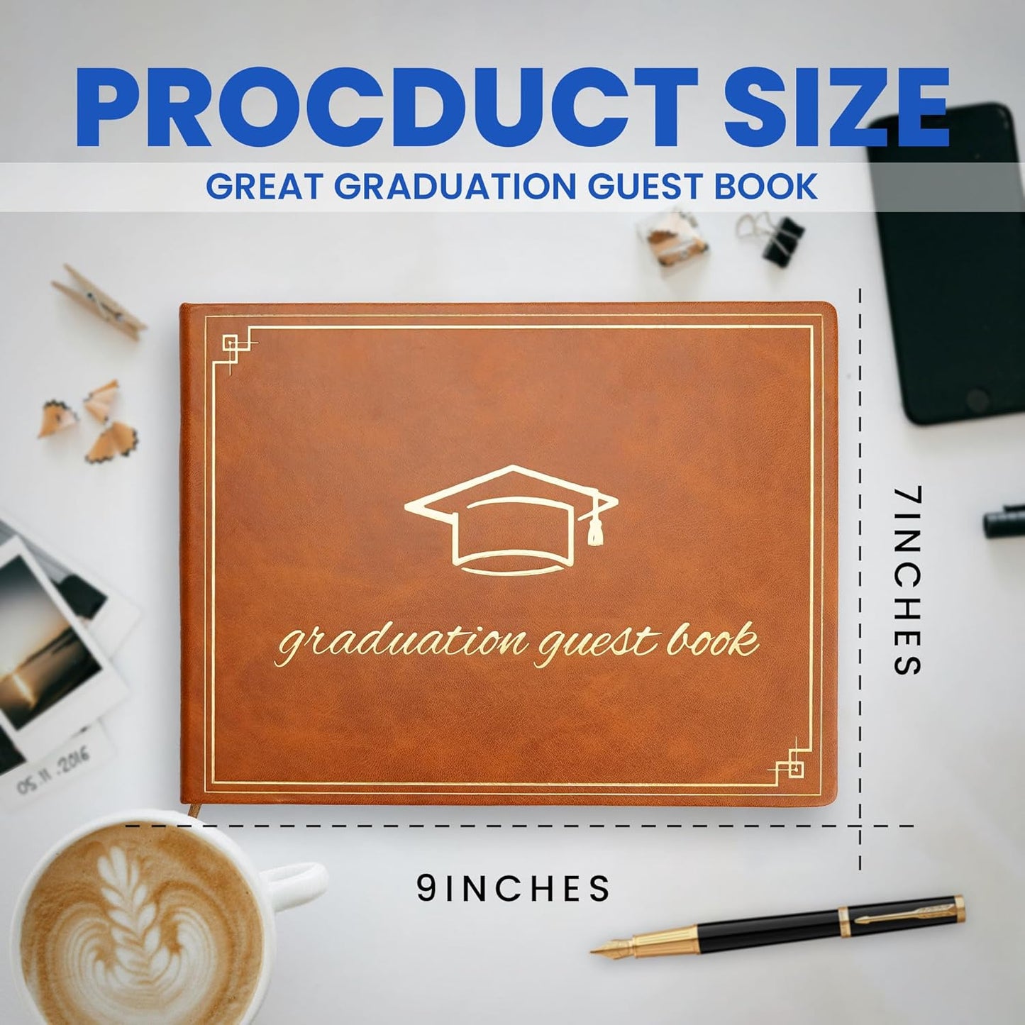 2026 Graduation Guest Book - Elegant 7x9 Inch White, Graduation Memory Book 2026 with Premium 120 Pages, 2026 Graduation Guest Sign in Book for College Graduates (Classic Graduation Gift)