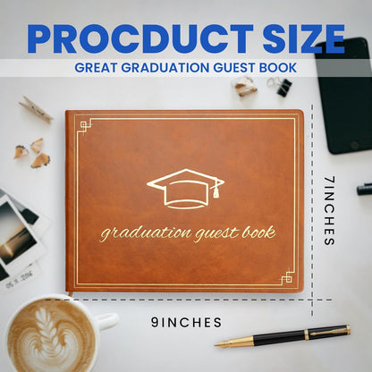 2026 Graduation Guest Book - Elegant 7x9 Inch White, Graduation Memory Book 2026 with Premium 120 Pages, 2026 Graduation Guest Sign in Book for College Graduates (Classic Graduation Gift)