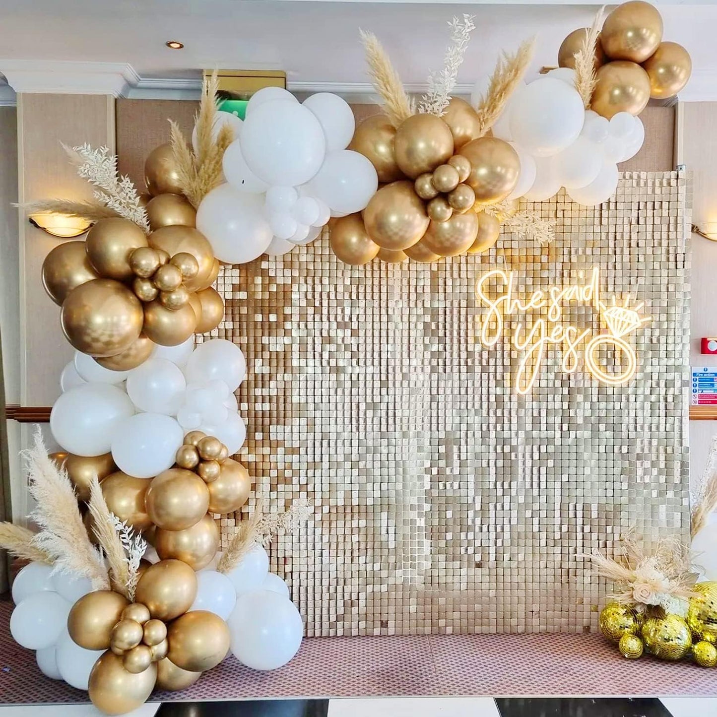 COKAOBE Pink Orange Balloon Garland Arch Kit, 124pcs Hot Pink Orange Chrome Metallic Gold Latex Balloons for Birthday Wedding Baby Shower Tropical Party Supplies Summer Party Decorations