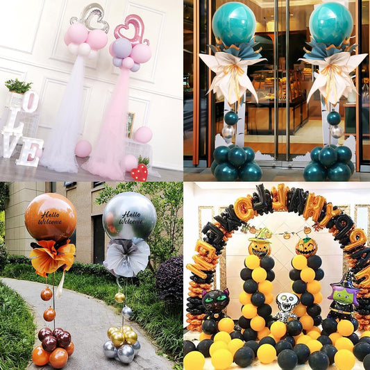 AooeDomi Metal Balloon Column Stand Set of 2, Reusable Telescopic Design, Height Adjustable from 1.57 to 7 Ft, Balloon Stander for Party Decorations