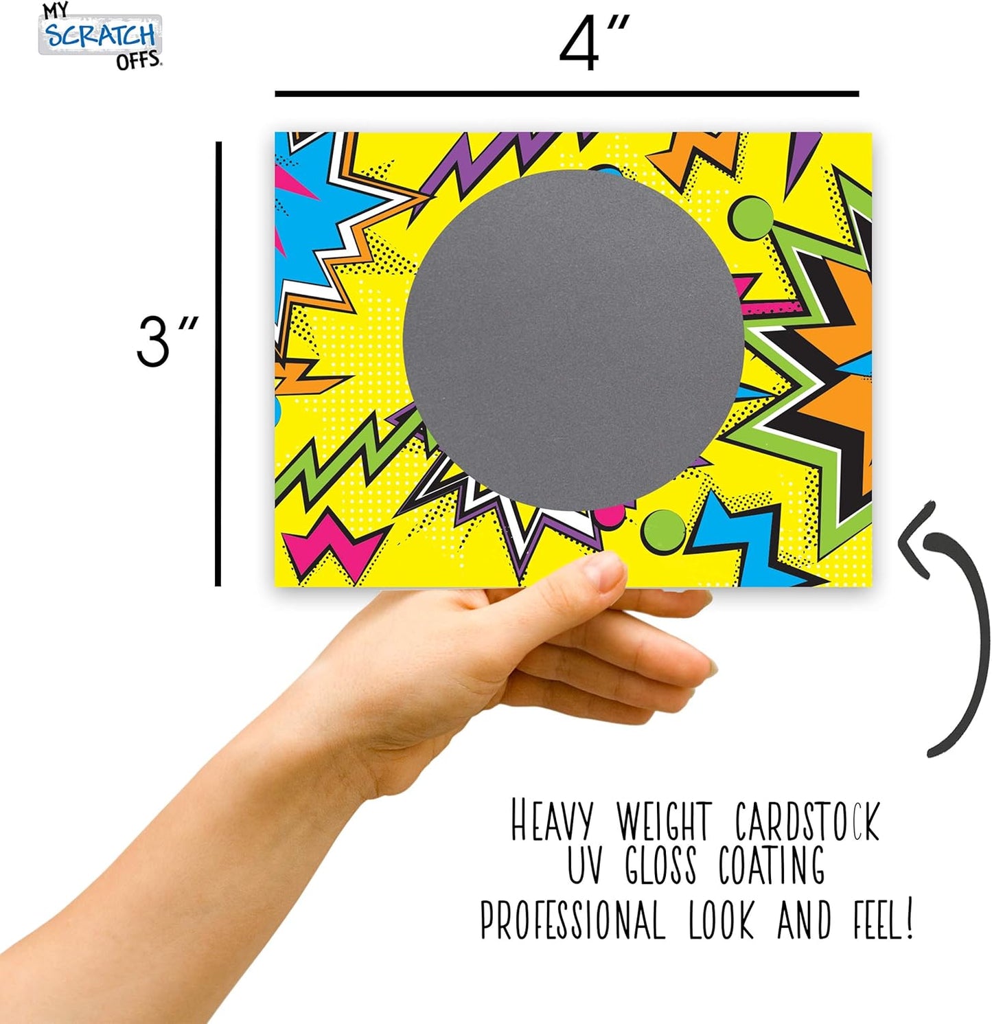 My Scratch Offs - Customizable Scratch-Off Cards Graffiti Design for Prizes, Classroom Rewards & Teacher Supplies, 50 Pack