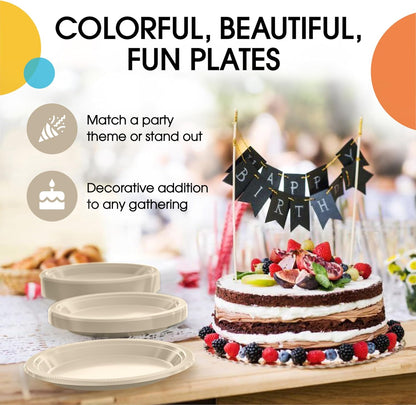 Exquisite Party Solids Red Plastic Plates For Party Supplies 10" Red Disposable Plates Heavy Duty 50 Pcs Plastic Dinnerware Sets Heavy Duty 350 GSM Disposable Dinnerware Set