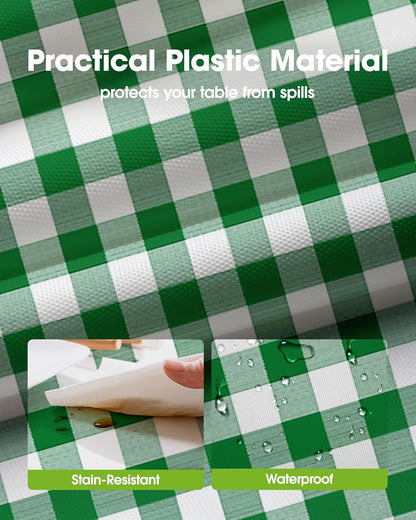 Pureegg Plastic Table Cloth Disposable 8 Pack, 54 x 108 Inch Table Cloths, Party, Picnic, Wedding, Decorative Tablecloths, Rectangle, White Plastic Cover, Leakproof & Sturdy, White