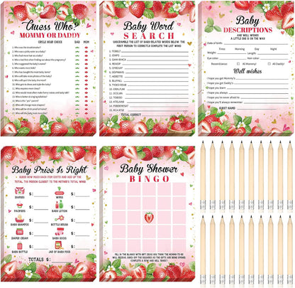 Yinder 145 Pcs Baby Shower Games Activities Cards with 20 Pencils Includes Baby Bingo Description and Wishes Guess Who Price is Right Word Scramble Game(Here Comes the Son)