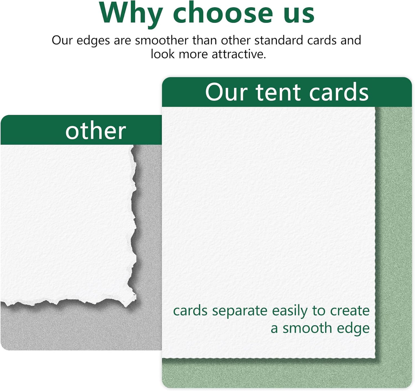 100 Tent Cards,Printable Place Card for Table Setting,2.5x8.5 Inch,Name Cards for Laser or Inkjet Printers,Wedding,Dinner Party,Buffet,50 Sheets