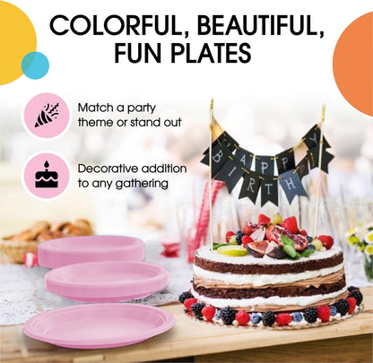 Exquisite Party Solids Red Plastic Plates For Party Supplies 10" Red Disposable Plates Heavy Duty 50 Pcs Plastic Dinnerware Sets Heavy Duty 350 GSM Disposable Dinnerware Set
