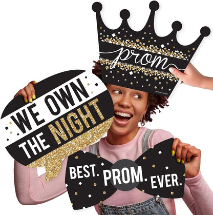 Big Dot of Happiness Prom - Photo Booth Props Kit, Dance Decorations, Photography Accessories, Party Decor- 20 Piece set