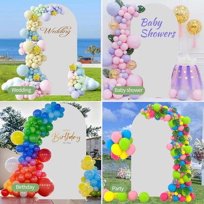 Metal Arch Backdrop Stand 7.2FT+6FT Wedding Arch Backdrop Stand Set of 2 Gold Arch Backdrop Stand for Valentines Day Party Wedding Ceremony Baby Shower Birthday Floral Balloon Decration