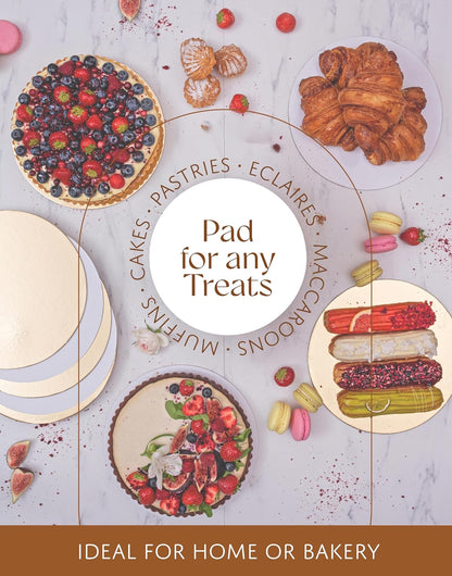 Premium Cake Boxes with Cake Boards Set - 12 Front-Loading Sturdy Cardboard Cake Boxes 10", 12 White/Gold Greaseproof Boards 10 Inch - Window Cake Box Set