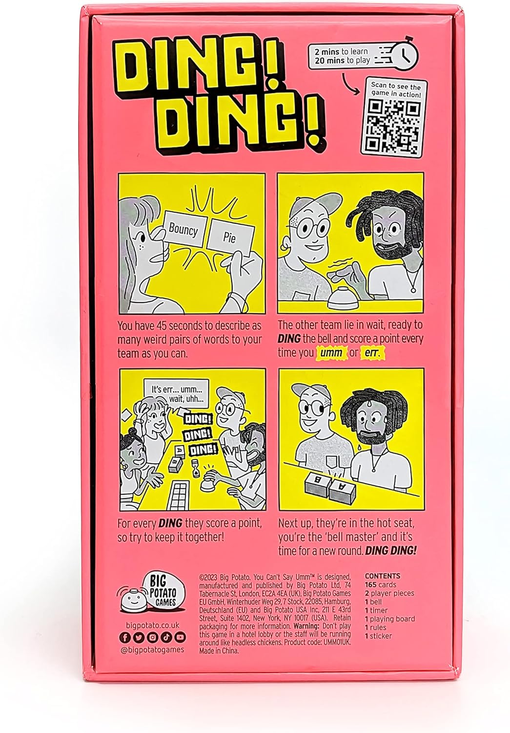 Big Potato You Can't Say UMM: A Party Game for Family and Adults, Fast-Paced Family Word Game, Must Have for Game Night, Bonus Content Included