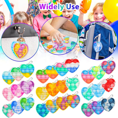 Pop Fidget Toys Bulk Its Party Favors for Kids 4-8 8-12 30 Pack Mini Pop Keychain It Small Fidgets for Classroom Prizes School End of Year Student Gifts from Teacher Birthday Goodie Bag Stuffers