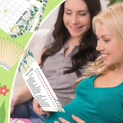 Yinder 145 Pcs Baby Shower Games Activities Cards with 20 Pencils Includes Baby Bingo Description and Wishes Guess Who Price is Right Word Scramble Game(Here Comes the Son)