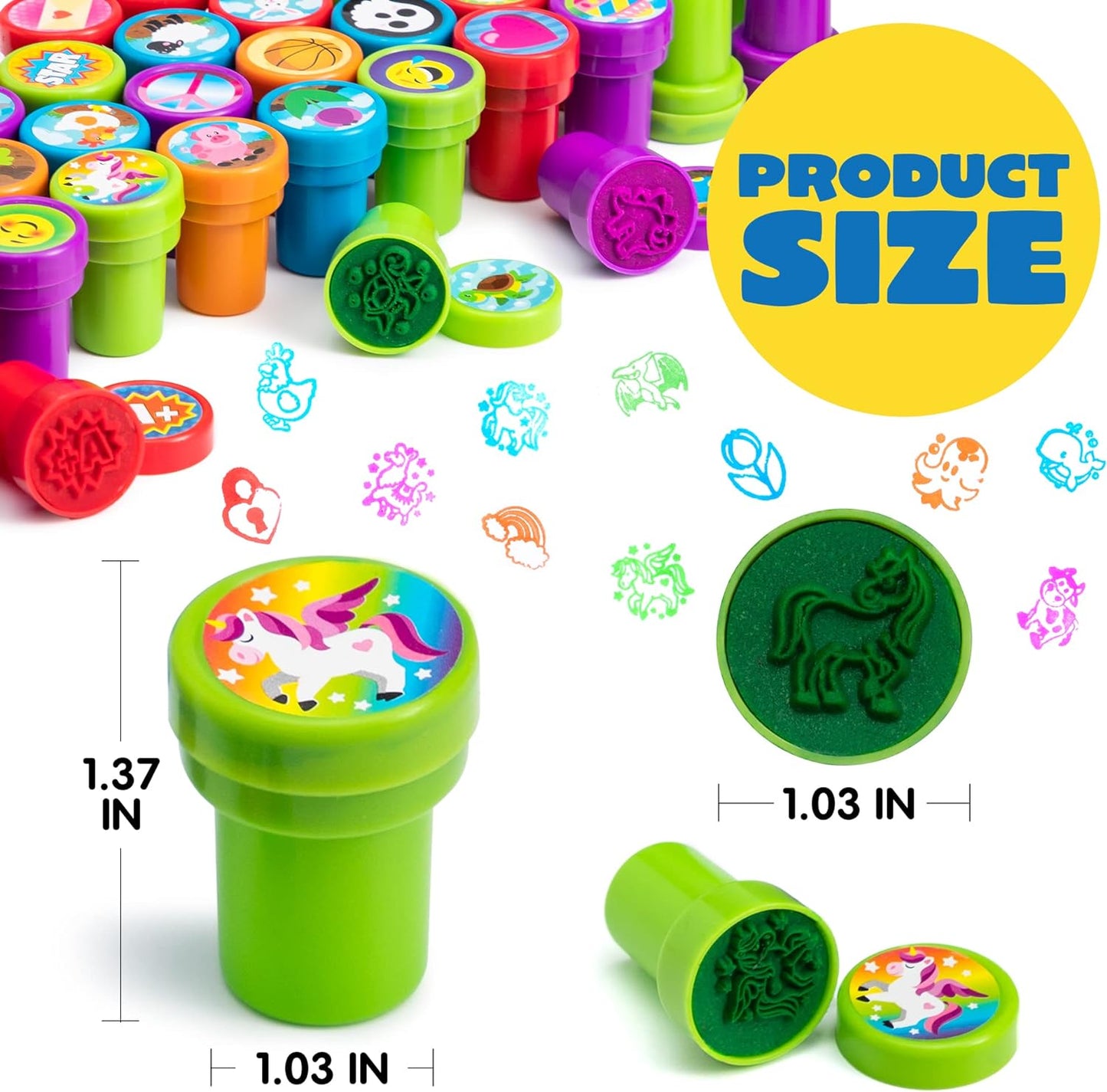 JOYIN 100 Pcs Assorted Stamps for Kids Self-Ink Stamps (50 Different Designs, Dinosaur, Zoo Safari Stampers) for Party Favor, Carnival Prizes, School Classroom Gift Stuffers, Treasure Box Toys