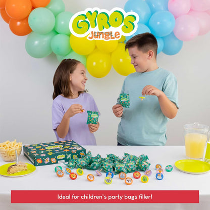 BONNYCO Wood Spinning Top 40 Pack Jungle Kids Party Favors. Spinning Tops Goodie Bags Stuffers for Kids 3-5 4-8, Return Gifts for Birthday Party. Goody Bag Stuffers, Pinata, Classroom Prizes, Rewards