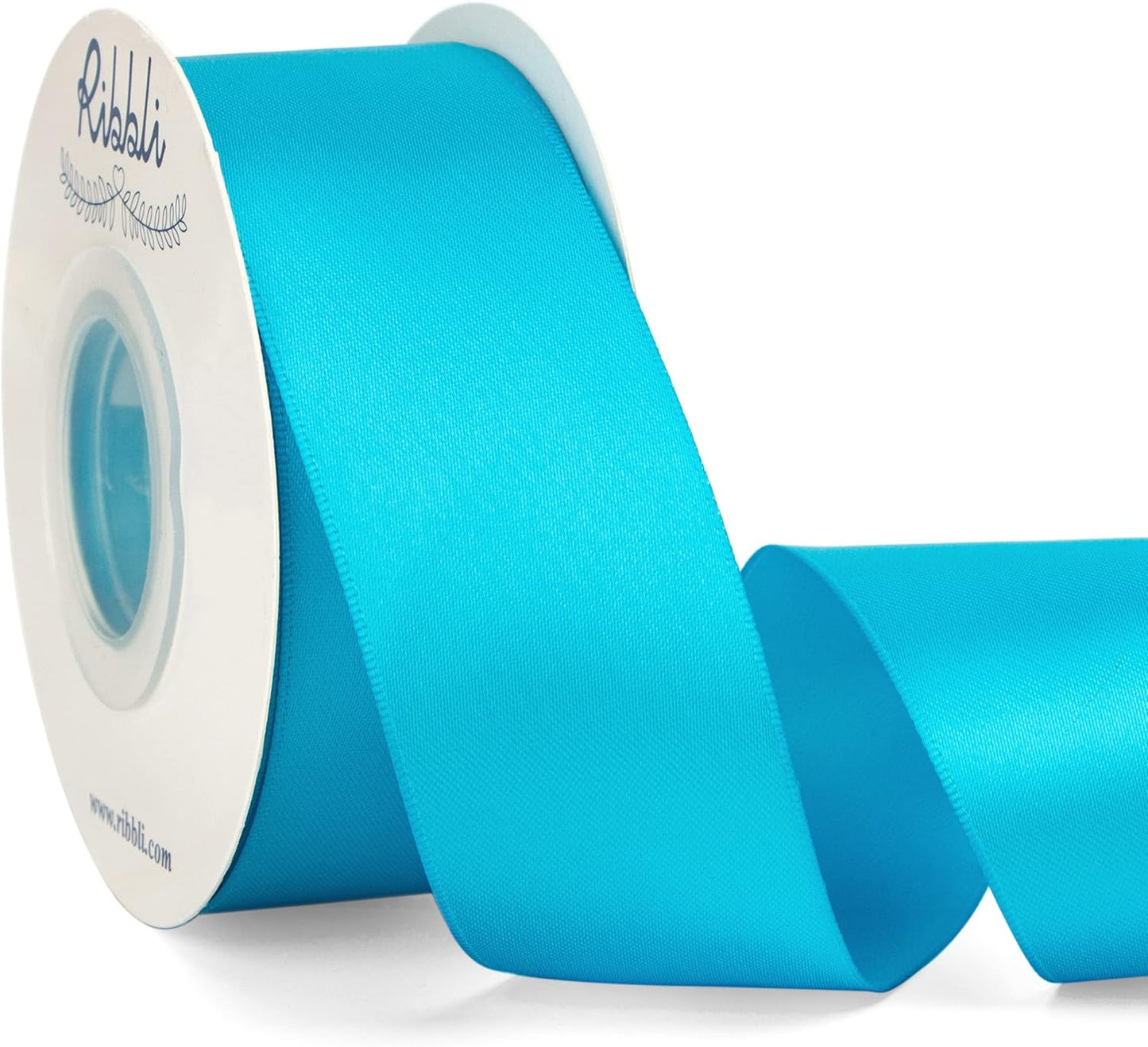 Ribbli Double Faced White Satin Ribbon,3/8” x Continuous 25 Yards,Fabric Ribbon use for Bows Bouquet,Gift Wrapping,Floral Arrangement