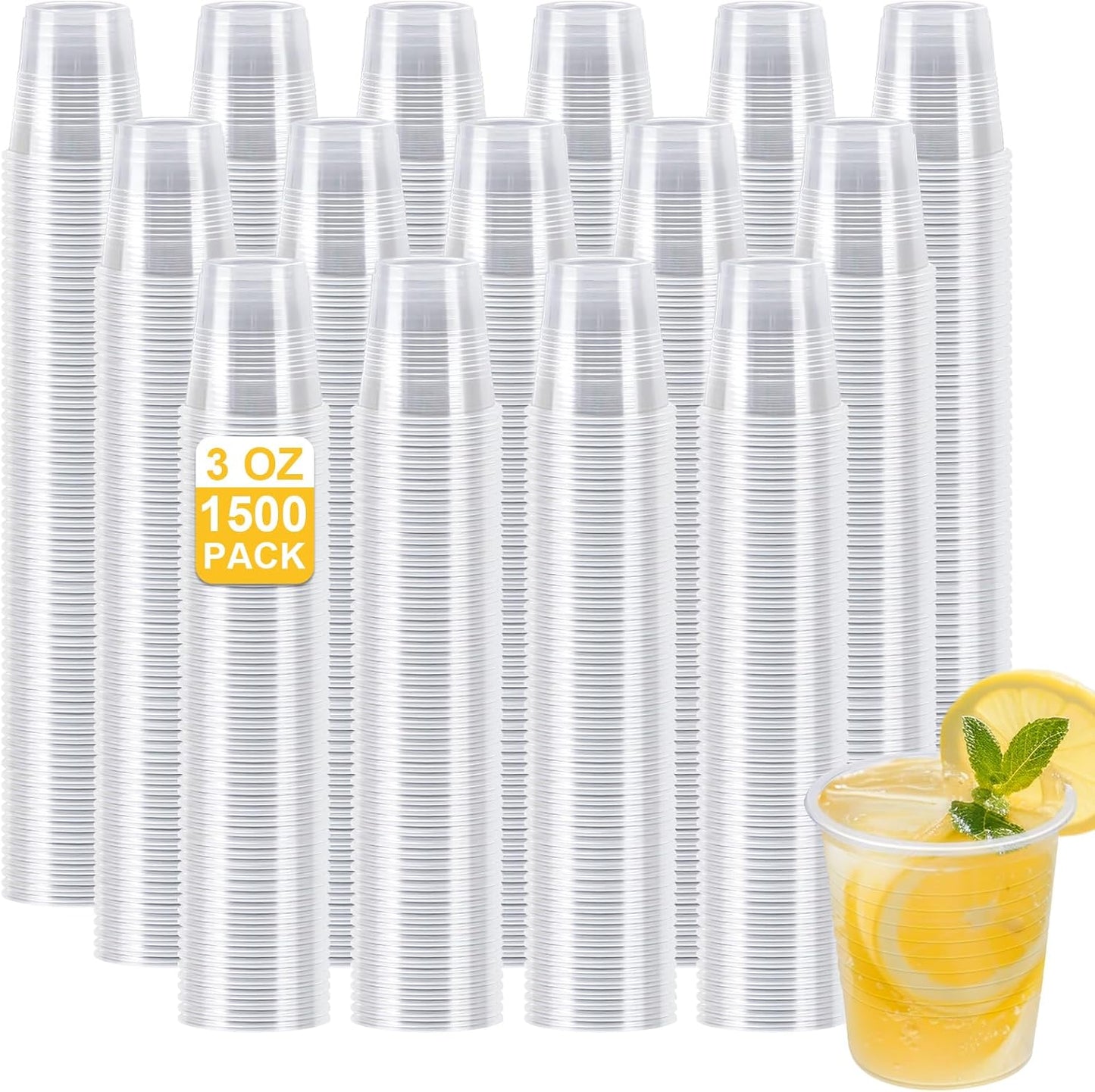 Clawsoff 500 Pack 9 oz Plastic Cups, Disposable Drinking Cups, Water Cups Plastic Clear Cups for Party, Wedding, Graduation, Travel, Holiday, Events, Birthday,Cold,Hot
