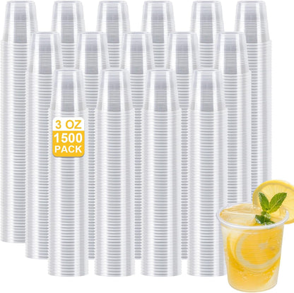 Clawsoff 500 Pack 9 oz Plastic Cups, Disposable Drinking Cups, Water Cups Plastic Clear Cups for Party, Wedding, Graduation, Travel, Holiday, Events, Birthday,Cold,Hot