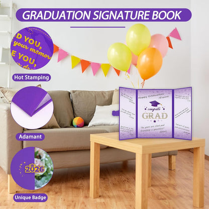 Vlipoeasn 2026 Graduation Guest Book Alternative, Black Gold Class of 2026 Graduation Party Decorations, Graduation Signature Book for 2026 College High School, Unique Graduation Gifts for Friends