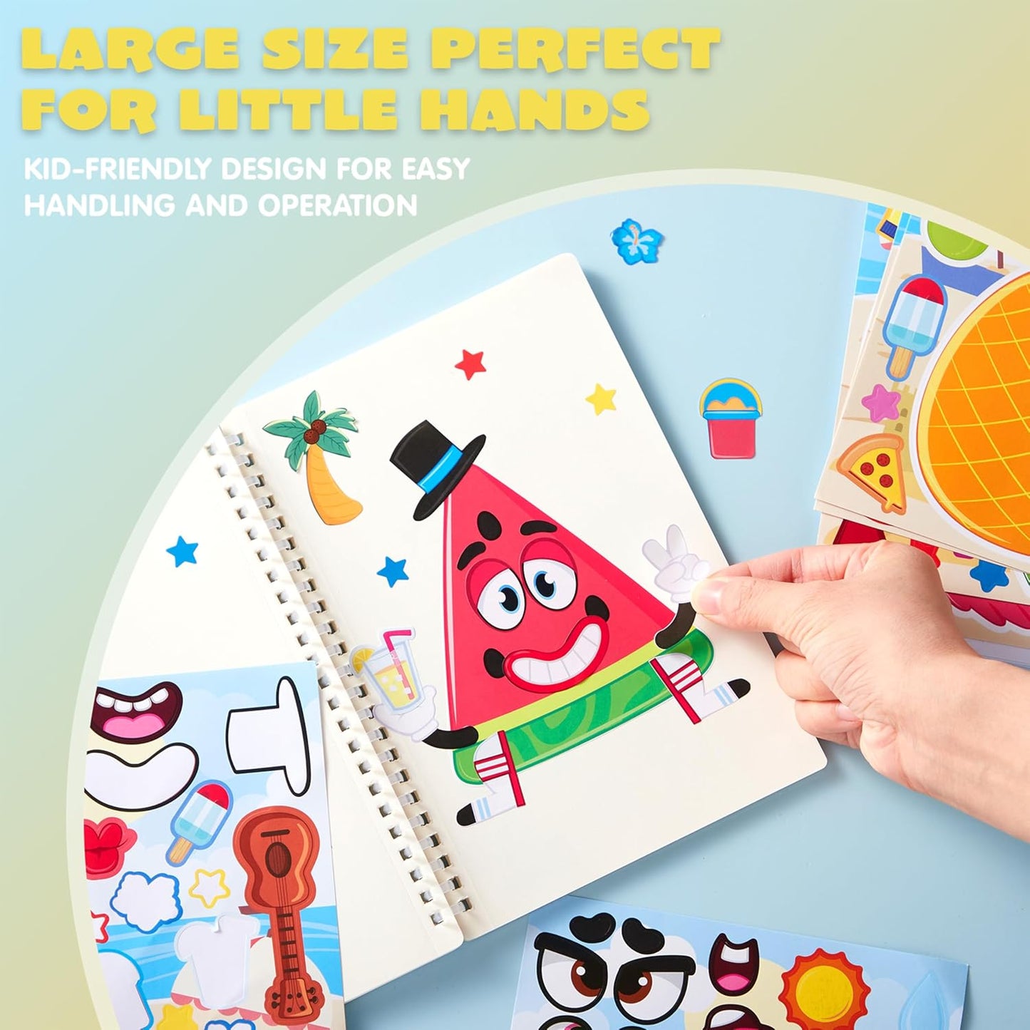 JOYIN 36 Sheets 9"x6" Make a face Stickers for Kids, Make Your Own Animal Stickers with Unicorn, Dinosaur, Sea and Safari Animals, Crafts Birthday Party Favors, Goodie Bags Classroom Activities