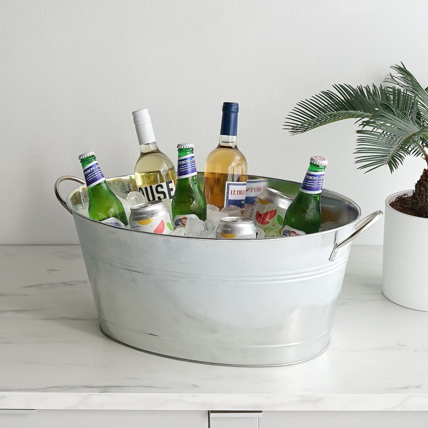 True Clear Acrylic Ice Bucket with Handles, 3-Liter Capacity, Durable Wine and Champagne Bucket, Perfect Ice Buckets for Parties, BBQs, Weddings, Picnics, Holidays, Outdoors, 8.75" x 8.25", Set of 1