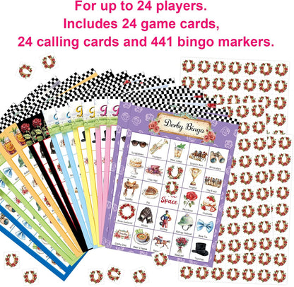 Fancy Land Horse Bingo Games Cards 24 Player Derby Party Bingo Game Western Birthday Party Favors