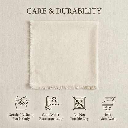 ACCENTHOME Natural Cotton Linen Napkin Set of 12 18x18 inch Dinner Napkins - Washable Soft Premium Hotel Quality Reusable Hemmed Edges Napkins Perfect Table Linens for Family Dinners, Weddings