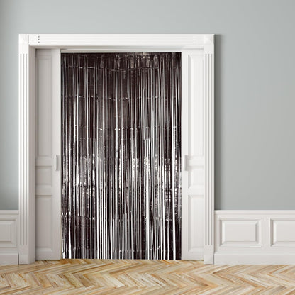 Hampton Distribution 6 Pack Silver Foil Fringe Curtains, Silver Tinsel Backdrop Party Curtains, Party Supplies for Birthday, Holidays, Parties & More