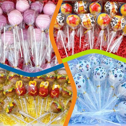 300Pcs 6 Inch(4MM DIA) Cake Pops Sticks,Lollipop Sticks, Cake pop Bags and Wrappers Chocolates and Cookies Set Including 100 Parcel Bags, 100 Papery Treat Stick, 100 Colorful Metallic Twist Ties