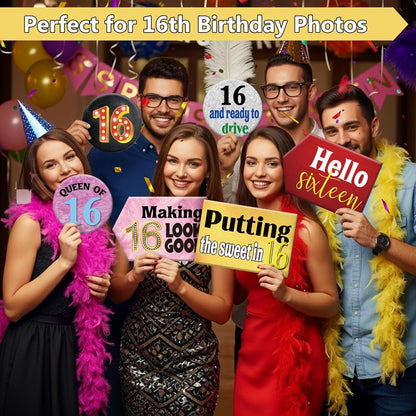 Beeveer 24 Design Wedding Arrow Photo Booth Props Selfie Props Kit with Double Sided Count PVC Photo Booth for Wedding Party Decorations Bridal Shower Engagement Supplies