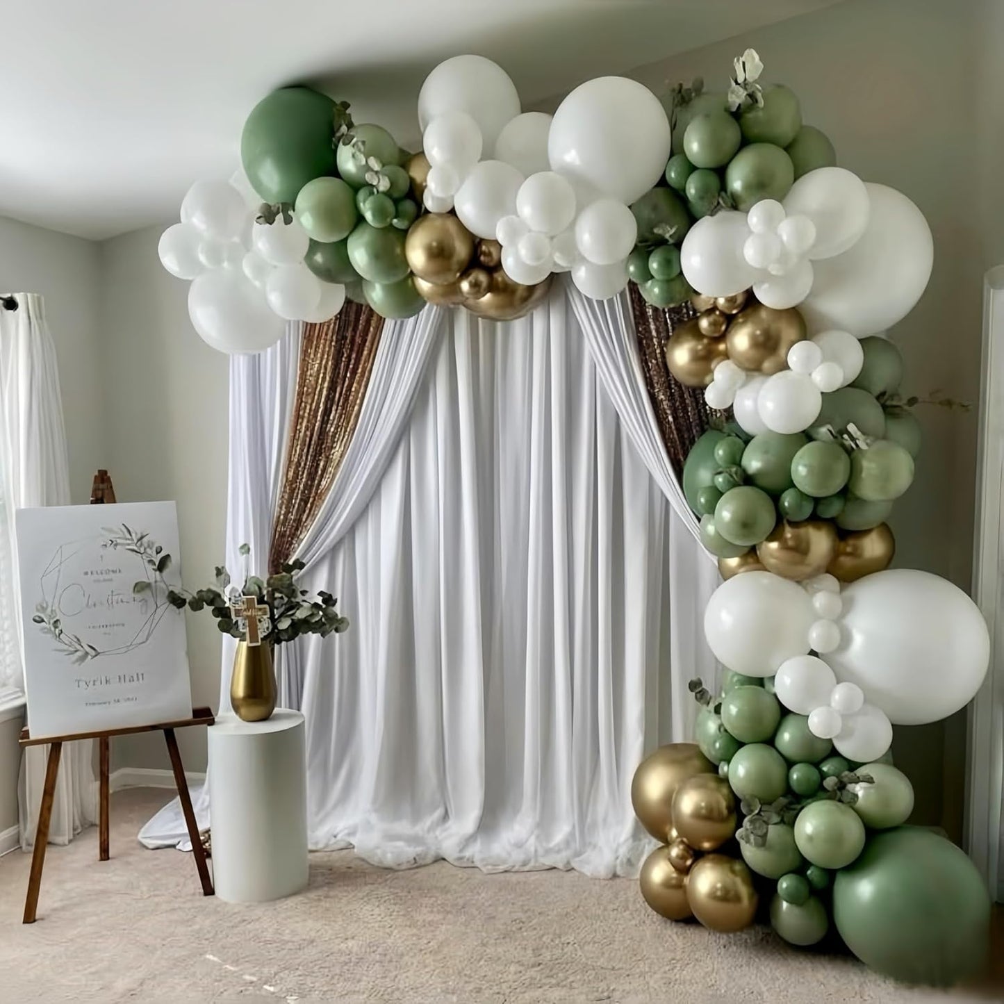 Sage Green and Dusty Pink Balloons, Retro Pink Muted Green White Gold Baby in Bloom Balloons for Girls Women Floral Fairy Wildflower Camping Birthday Woodland Baby Shower Garden Tea Party Decorations