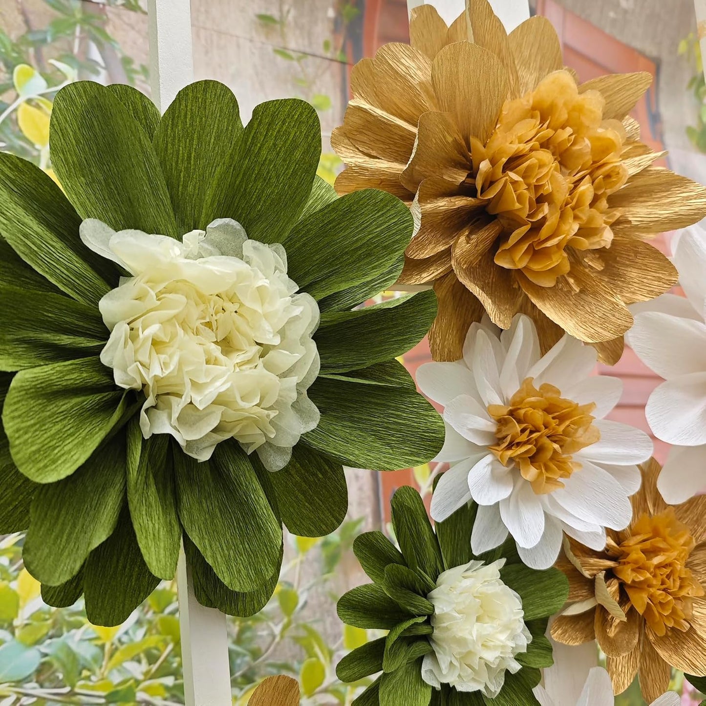 Crepe Paper Flower for Wall Decor Girls Birthday Party Backdrop Baby Shower Nursery Room Decoration Pack of 9 (Pastel)
