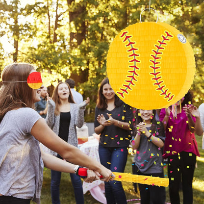 Dinosaur Pinata - Dinosaur Decorations with a Blindfold and Bat for Boys Girls Animal Themed Birthday Party Kids Classroom Game Decorations Supplies (15.7 x 11.4 x 3.1 Inches)