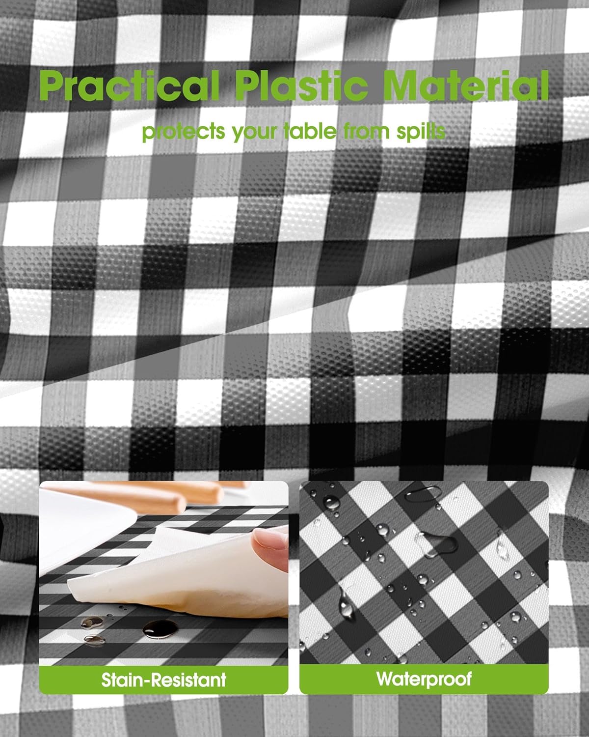 Pureegg Plastic Table Cloth 10 Pack, 54 x 108 Inch Disposable Table Cloths for Party, Picnic and Wedding, Rectangle, White - Colors A