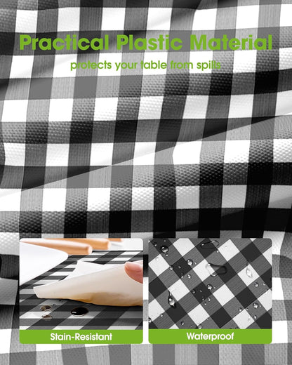 Pureegg Plastic Table Cloth 10 Pack, 54 x 108 Inch Disposable Table Cloths for Party, Picnic and Wedding, Rectangle, White - Colors A